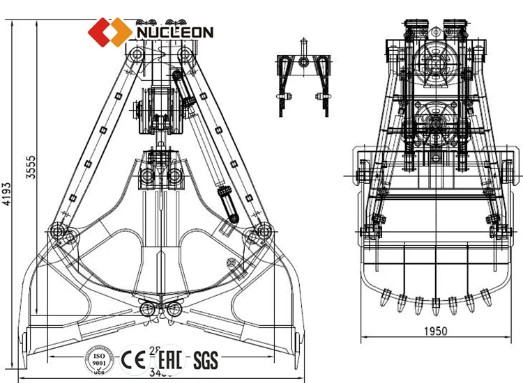 High Efficiency Clamshell Dredging Grab 10 M3 20 M3 Bucket for Excavator Dredging Equipment Price