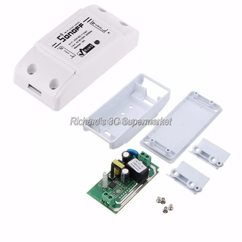 Беспроводной переключатель Sonoff с поддержкой Wi-Fi и таймером 10 А/2200