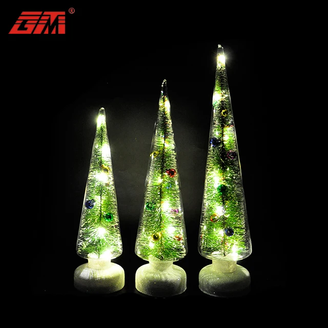 wholesale inside glass christmas tree stand decoration for sale christmas tree decoration item lighted glass tree factory