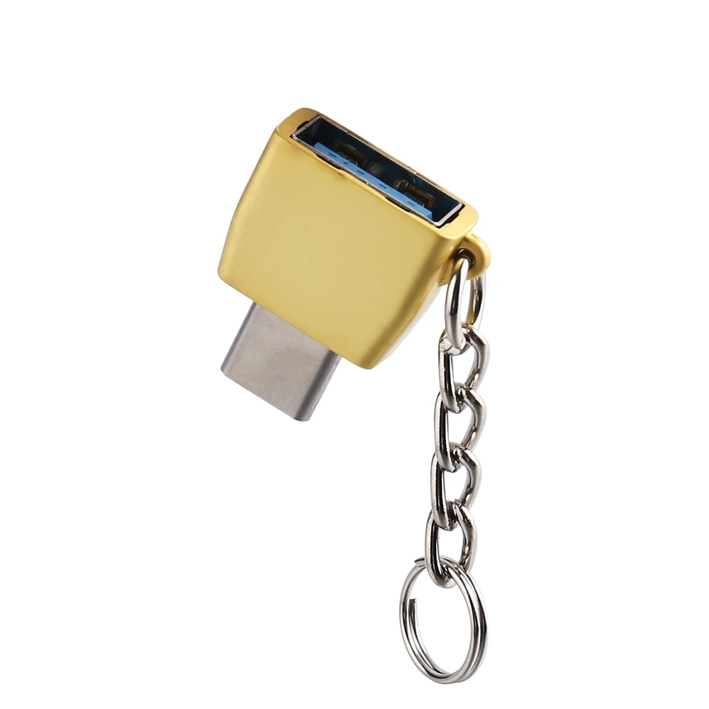
Портативный OTG-адаптер из цинкового сплава с цепочкой для ключей высокого качества 