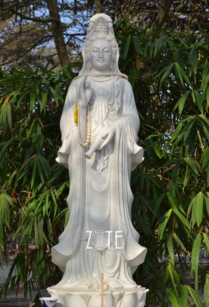 大理石風　石彫　石材　オブジェ　彫刻　立像　観音様　台付 大理石製 観音菩薩立像 屋外用 石彫刻 仏像 高さ調整可| Alibaba.com