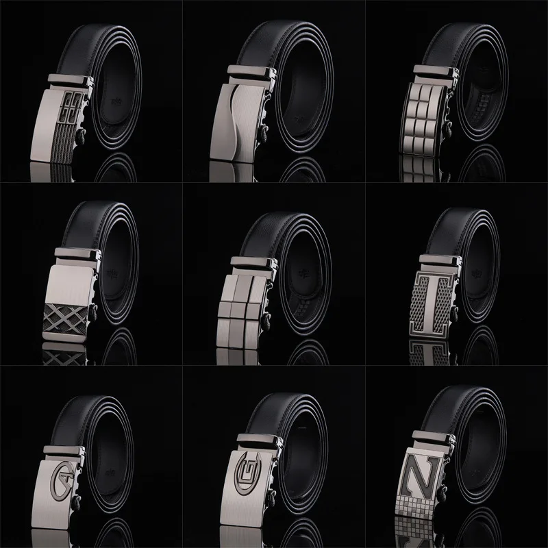 Мужской повседневный ремень из натуральной кожи с автоматической