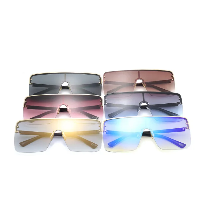 2021 22083 New Models  Eyewear One Lens Fashion Big Frame Sunglasses Shades
