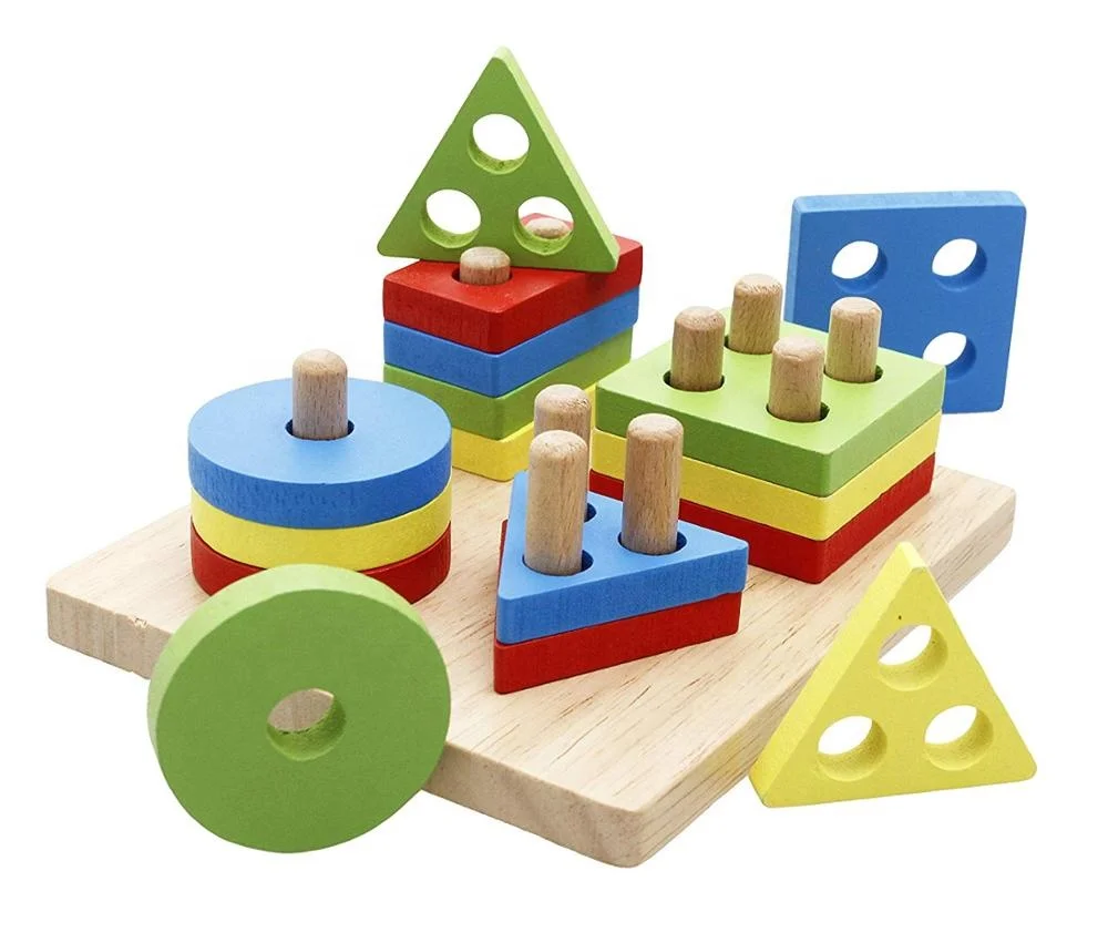 Деревянные головоломки, детские игрушки, формы, сортировщик, дошкольные геометрические блоки, игры для укладки