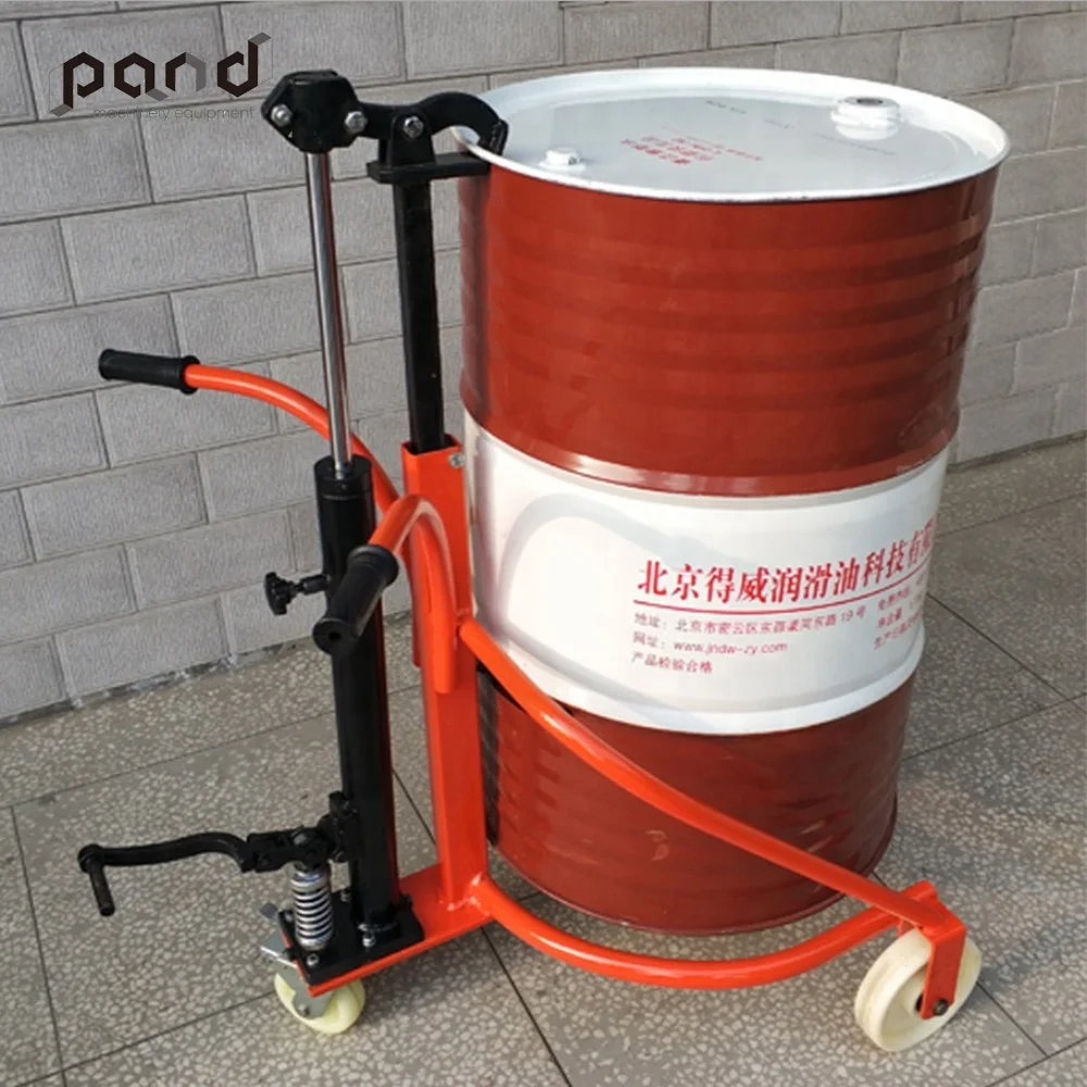 
350 кг Тип загрузки педали круглый масляный баррель вилочный погрузчик гидравлическая тележка масляный барабан грузовик 