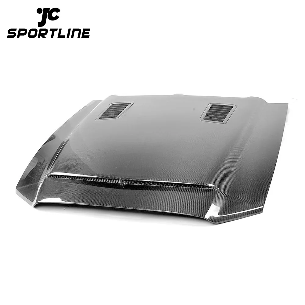 Cache Ventilation Capot En Fibre De Carbone Forgée Pour Mustang GT500 2020-2023 - Style Usine, Noir