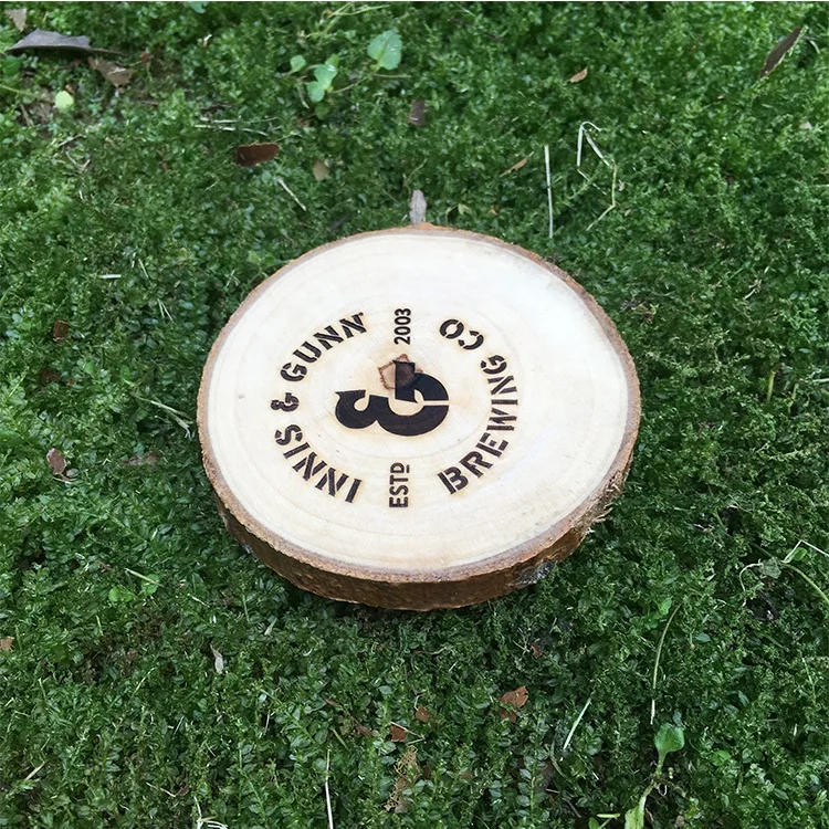 Rectangle Customized Logo Bamboo Coaster