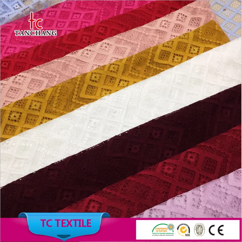 Factory Wholesale High Quality lycra Textile Lace Fabric for Wedding Dress LSML54