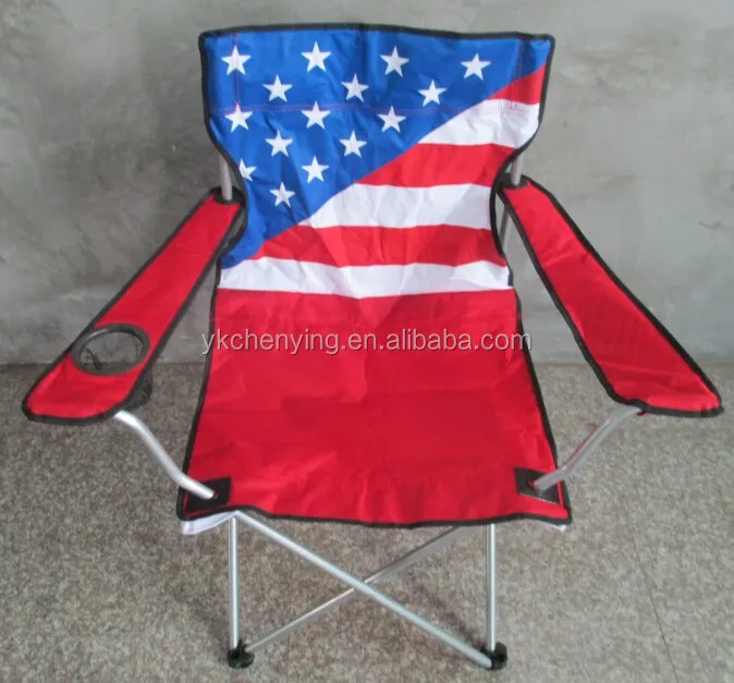 Usa Flag Print Folded Camping Chair With Arms Buy Usa Flag Print Folded Camping Chair With Arms For Adult American Flag Print Collapsible Beach Chairs Portable Travel Chair With Usa Flag Logo Print