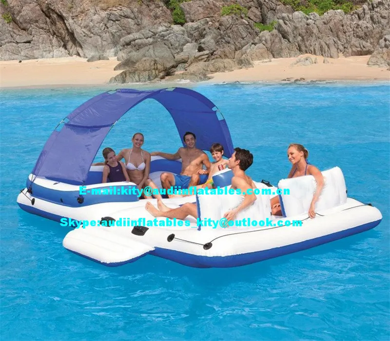 floating island inflatable lake lounger