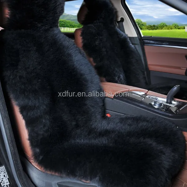 white fluffy seat covers