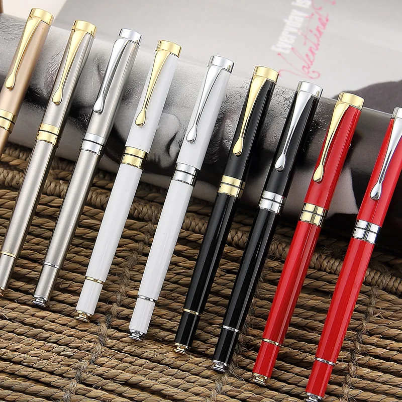 High Quality Metal Roller Pen Set Roller Tip Black and Gold Boss Signature Pens with Extra Ink Refills