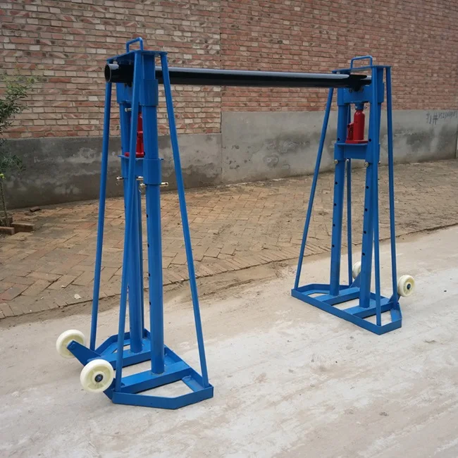 5- 10 Ton Heavy Load Jack Hydraulic Stringing Equipment Grounding Adjustable Jack Stands Cable Drum Stand