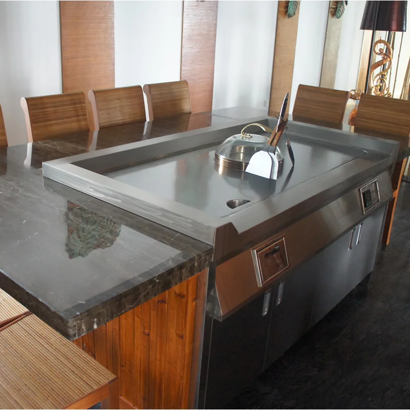 Japanese Restaurant Electric Teppanyaki Grill Table