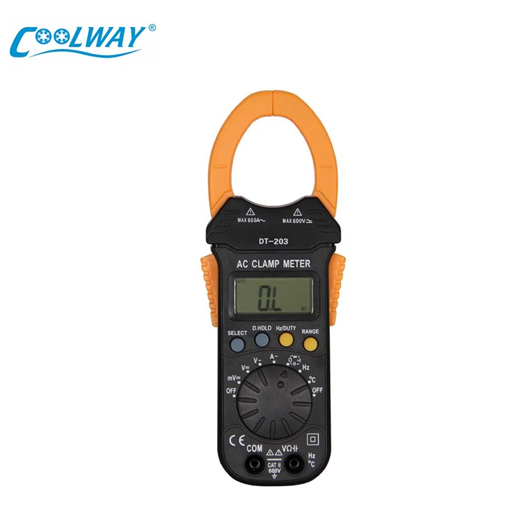 High Quality Coolway DT203 Clamp Adapter AC/DC Current Power LED 45mm Jaw Caliber Digital Clamp Multimeter for Multimetro