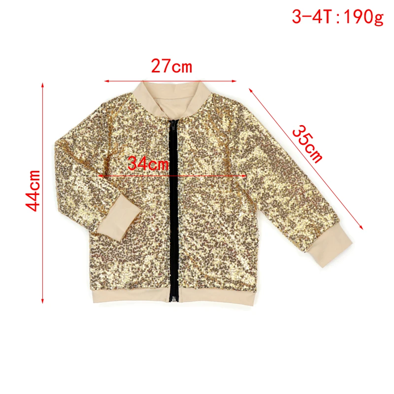 Lungo della chiusura lampo del manicotto oro paillettes giacche