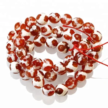 Best-selling Unique Red Football Agate Gemstone Loose Beads Round for Jewelry Making Best Gifts