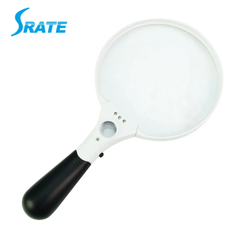 Extra Large Led Handheld Magnifying Glass With Light - 2x 4x 25x