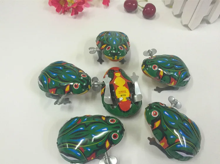 Детские Классические жестяные фигурки, заводные игрушки, прыгающая лягушка, винтажные игрушки, новые фигурки, игрушки для детей