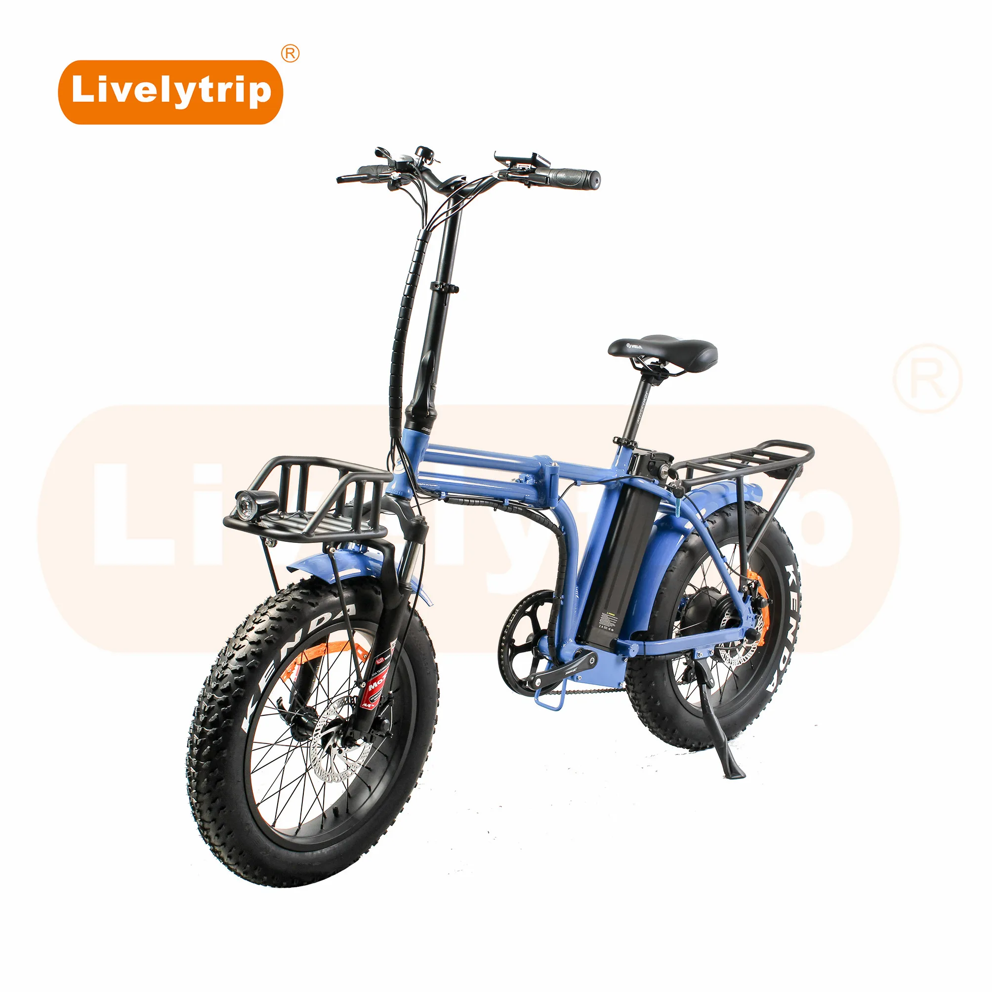 blue fat tire bike