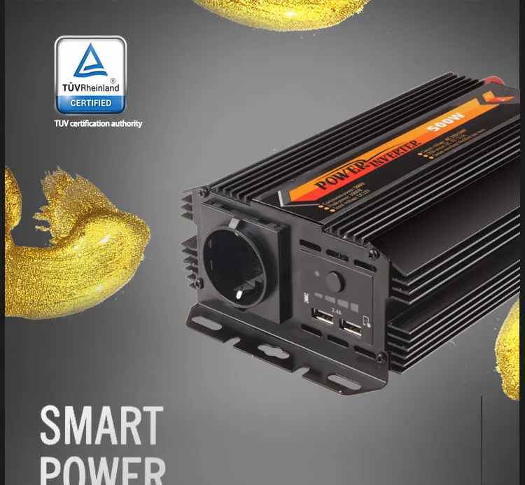 High Efficiency 600W Solar Inverter New Modified Sine Wave Car Power Inverter DC 12V AC 220V Home Car Inverter 50Hz Output