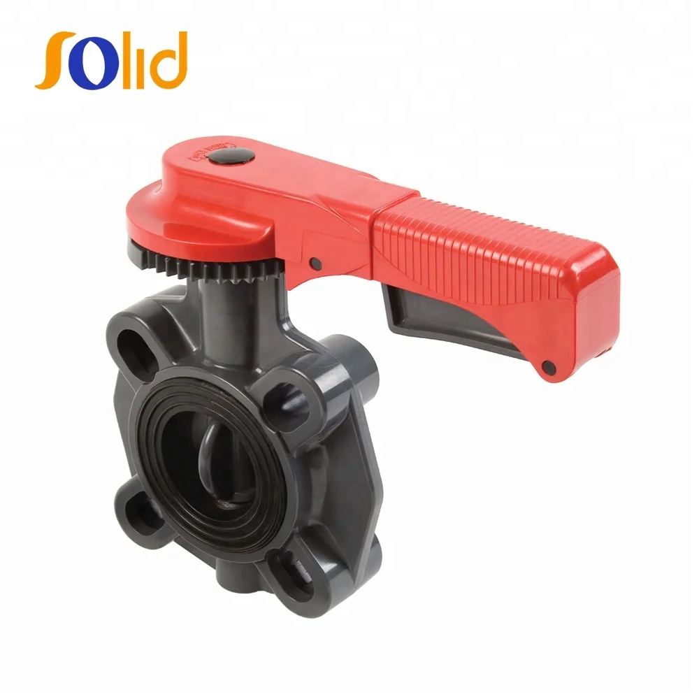 Manual Lever Hand CPVC, UPVC, PPH, PVDF Plastic water butterfly valve