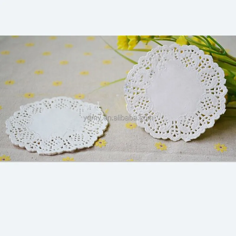 100 pz bianco rotondo pizzo sottobicchiere tovaglietta carta pizzo torta stuoia centrini regalo di nozze imballaggio compleanno natale tavola Oilpaper  15