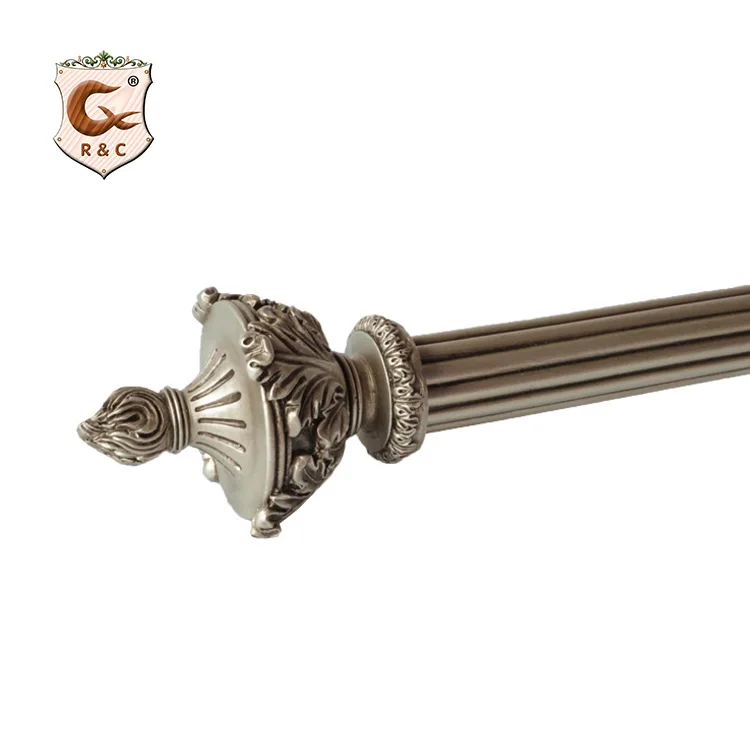 Manufacturer High Quality Curtain Rod Antique Brass Wood Curtain Rods for Windows