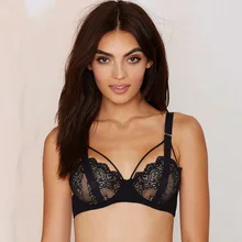 New Lace Bra Bralette Moda Gaiola Sutiã Top Colheita Sexy Intimate Underwear soutien desfiladeiro Preto sujetador sutiãs para mulheres