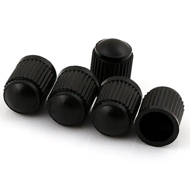 100 x Black Plastic Replacement Dust Caps/Stems for Cars,Bikes,Tractors 