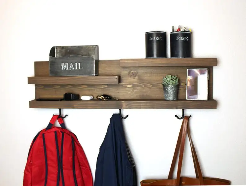 Bathroom Shelf Organizer With Towel Hooks Apartment Decor Modern Farmhouse  Brown Country Storage Wood Bathroom Shelf Organizer - Buy Bathroom Shelf  Organizer With Towel Hooks Apartment Decor Modern Farmhouse Brown Country  Storage