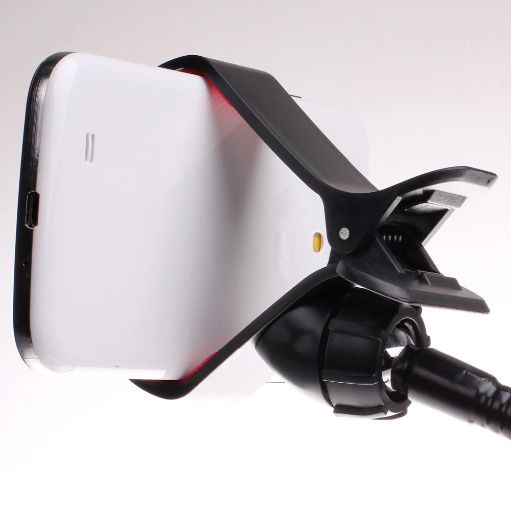 Support Téléphone à Col De Cygne - Bras Aluminium 75 Cm, Réglable 360°, Pour Bureau Et Lit