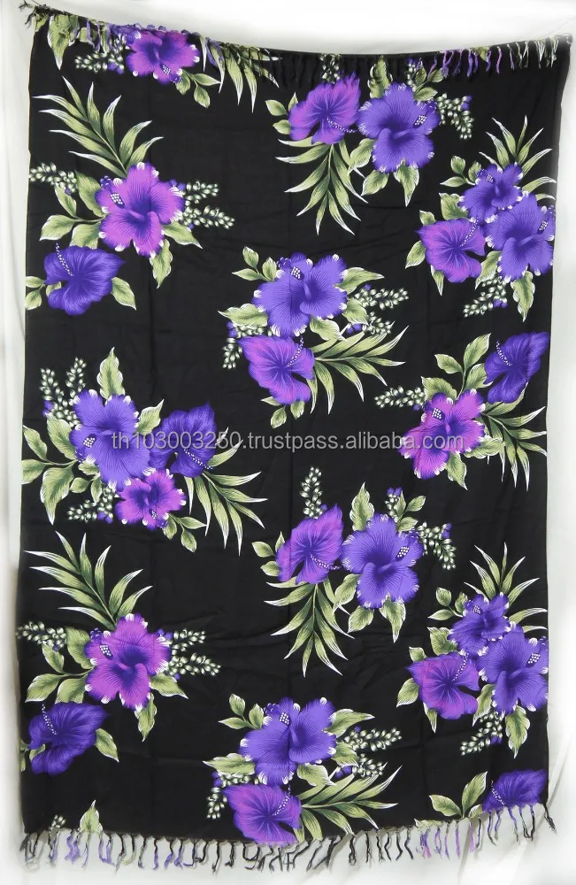 
Винтажный цветной саронг в стиле бохо с цветочным принтом, Гавайский пляж, тайский стиль 