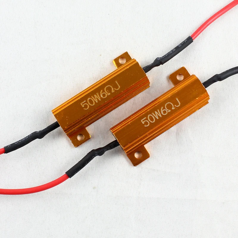 50w 6ohm H7 Led Canbus Decoder H1 H3 H4 H11 9005 9006 880 881 HID LED Headlight Bulb Canbus Warning Canceller LED Load Resistor