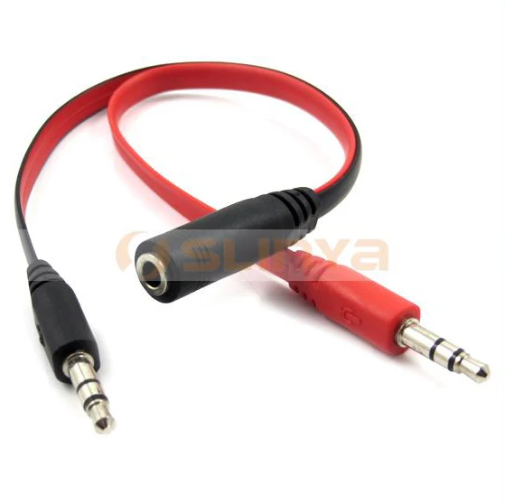 Jack Earphone Audio Flat Cable Splitter 