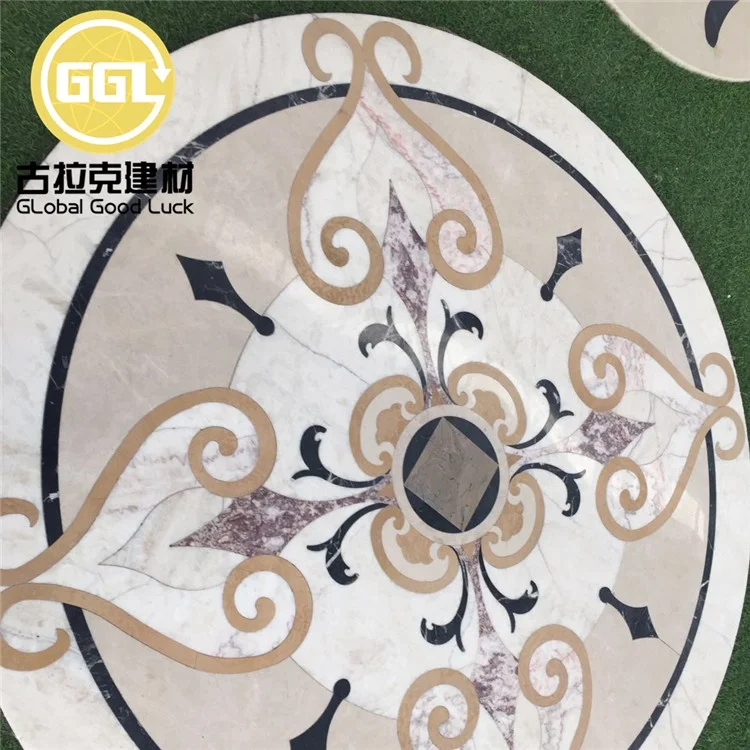 Round marble medallion, floor Medallion, waterjet marble pattern design