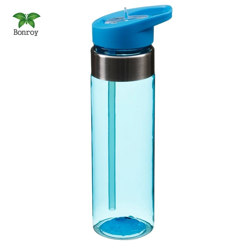 Plastic Water Bottle With Flip Up Straw