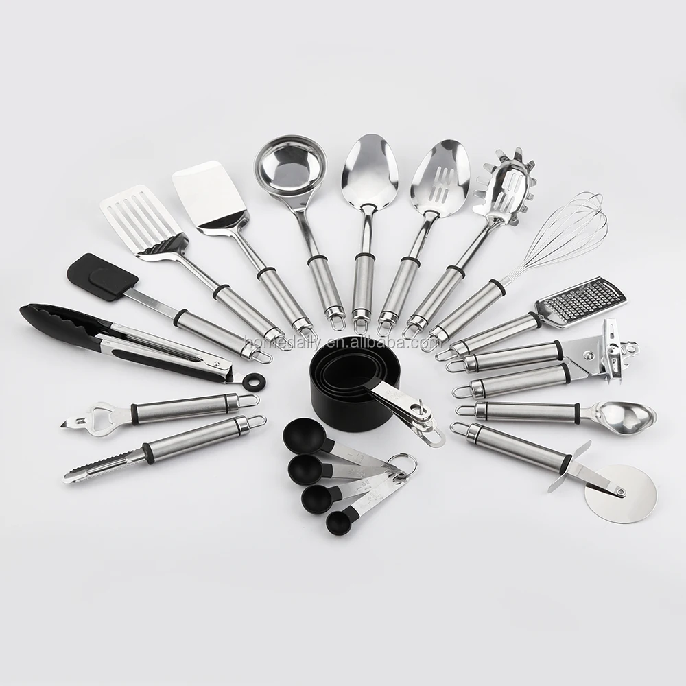 Kit Juego Utensilios Cocina 24 Piezas Nylon Acero Espátulas