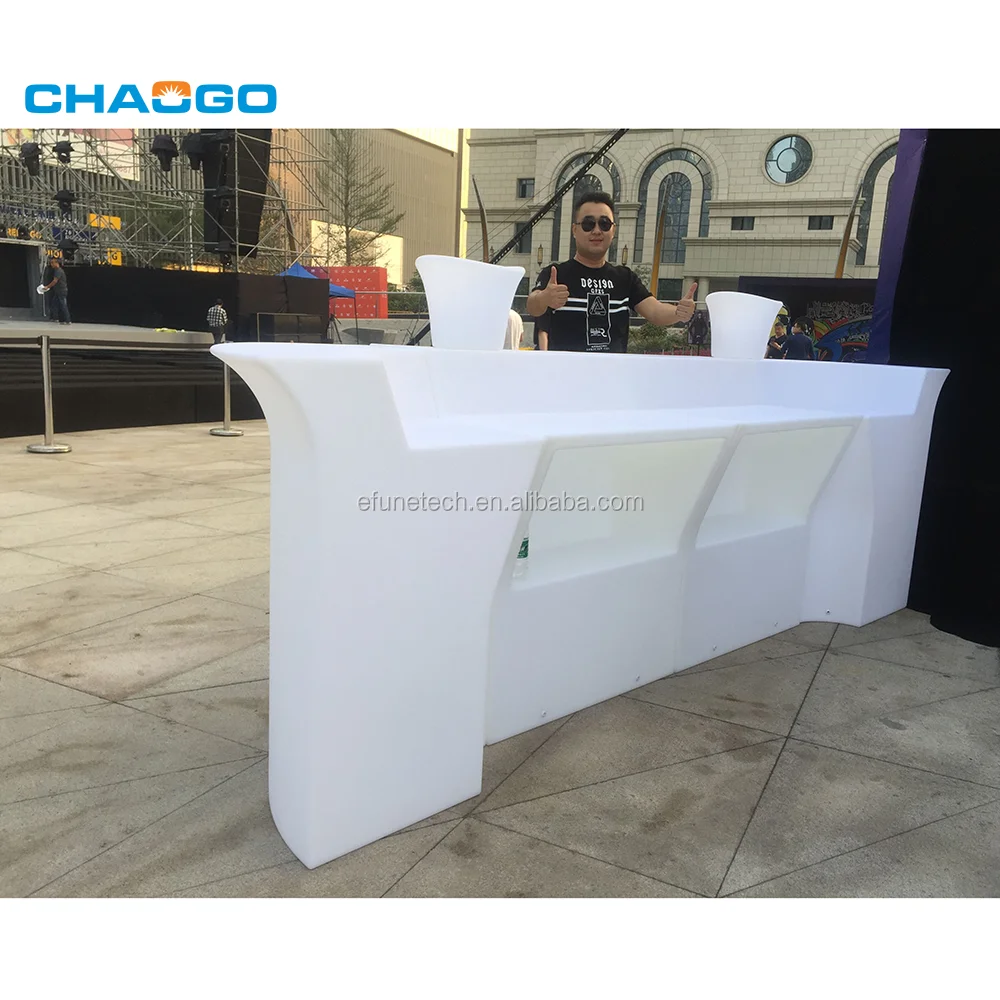 Rgb Color Changing Outdoor Illuminated Glow Led Mobile bar Plastic Led bar Counter Portable bar Counter