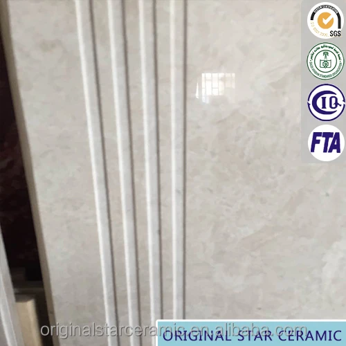 MODERN HOUSE VILLA POLISHED PORCELAIN STEP TILE 1200x470mm FOSHAN CHINA STAIR TILES