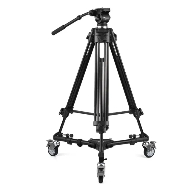 Weifeng WF-717 Professional Aluminum Alloy Camera Camcorder Video Tripod  W/Fluid Hydraulic Head With 3-Wheel Pulley Dolly HOT