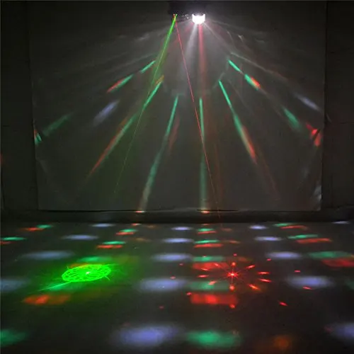 RGB LED Laser Strobe Derby and Gobo FX 4in1 Effect Boom Box Stage Lighting