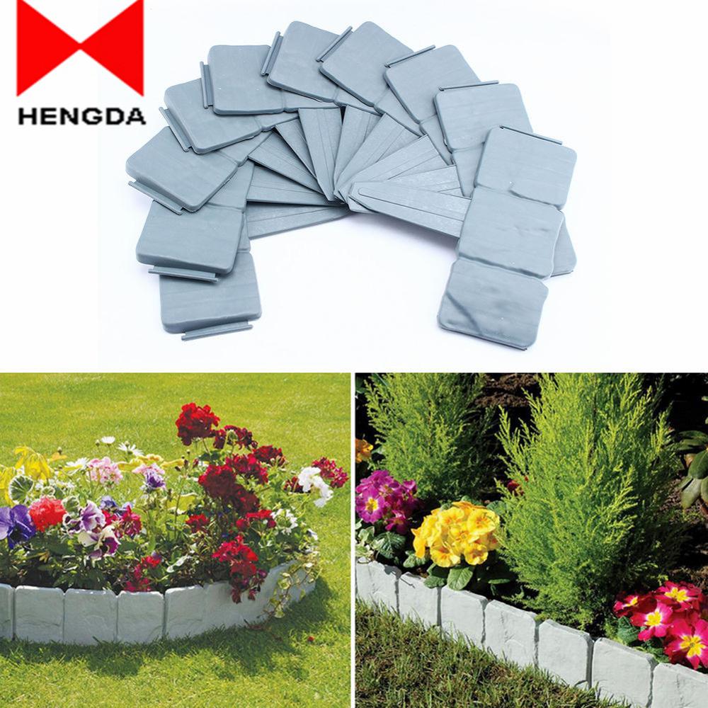Heavy Duty Plastic Garden Edging Cobbled Stone Effect Simply Hammer in