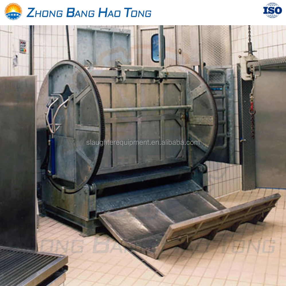 Motorized Rotary Killing Trap for Cattle Ritual Restraint for Slaughterhouse Use