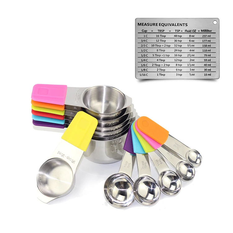 Stainless Steel Measuring Cups and Spoon sets 13pcs 