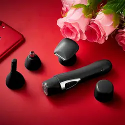 Электрический Аккумуляторный триммер для волос в носу мужчин и женщин бритва удаления бакенбардов бровей набор ухода за лицом 4