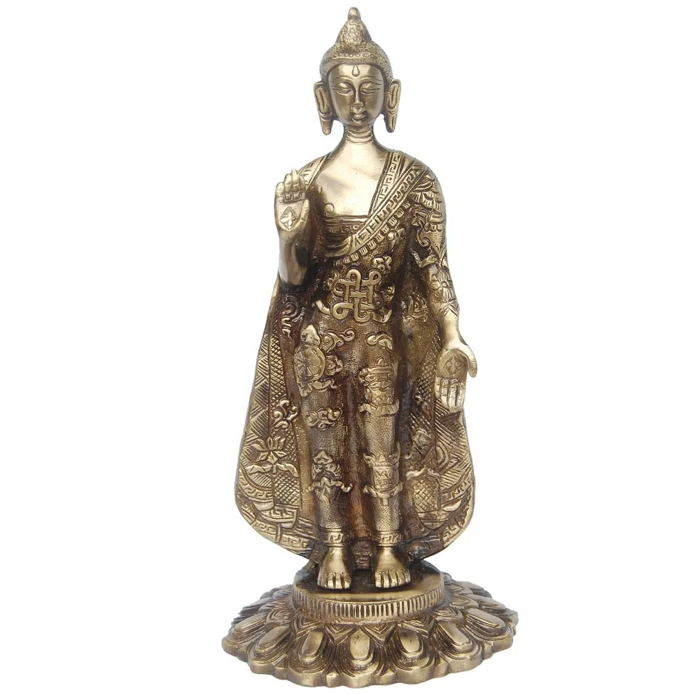 Brass Religious Statue Standing Buddha figure Home Decoration Statue