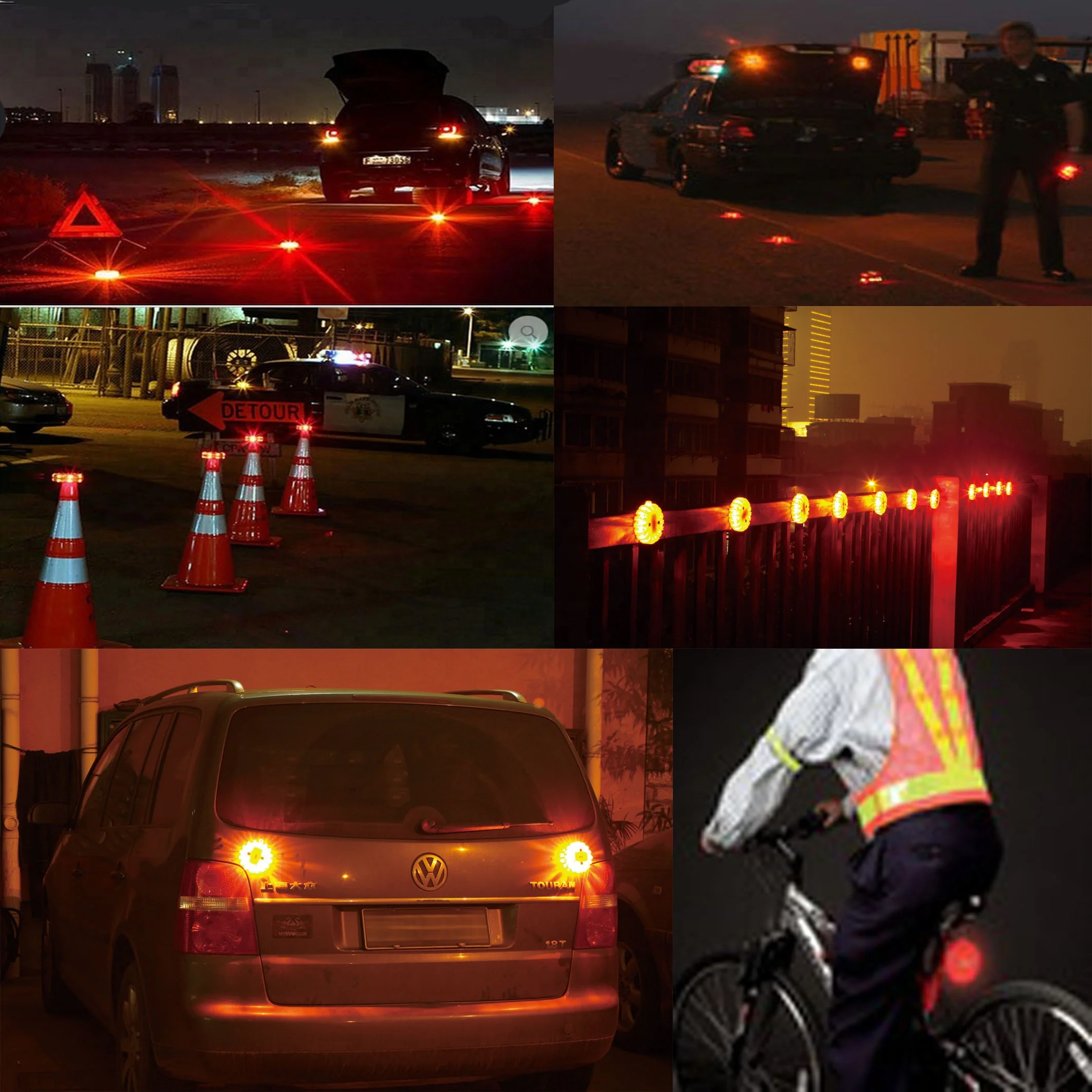 Portable Rechargeable LED Emergency Light Traffic Safety Magnetic Emergency Beacon Light
