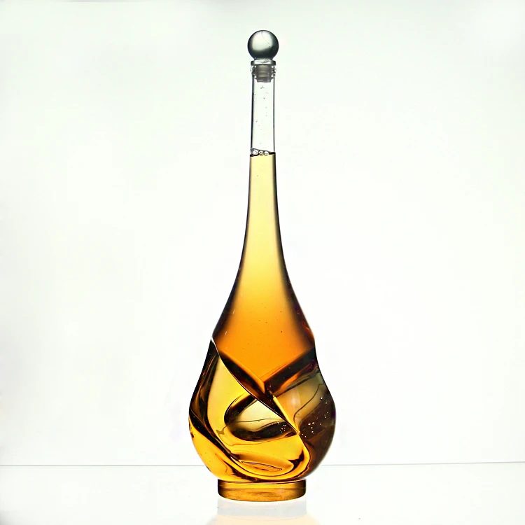 AIHPO07 Special Gift Custom Fancy Warped Shaped Empty Sale 750ml Glass Wine Bottles for Liquor