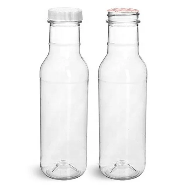 12oz Clear Glass Ring Neck Dressing & Sauce Bottles (Cap Not Included) - 12/Case, Clear Type III 38-400